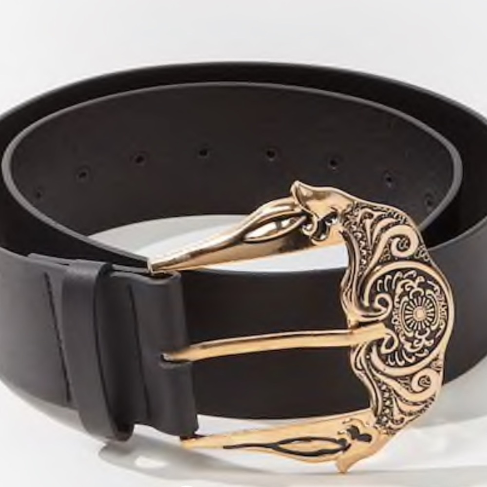 Faux leather wide waist belt